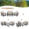 Costway 4PCS Patio Wicker Furniture Set Loveseat Sofa Coffee Table W/ Cushion